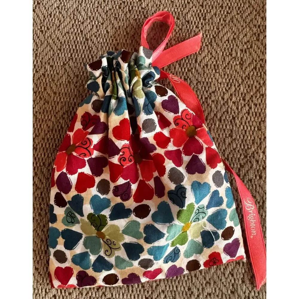 BRIGHTON Jewelry Bag Watercolor Rainbow Hearts